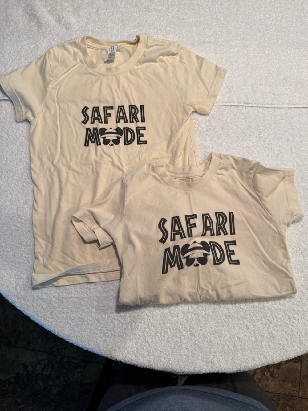 Safari Mode Kids T-Shirt - Cream
Bundle of 2 t-shirts, kids small & x-small
